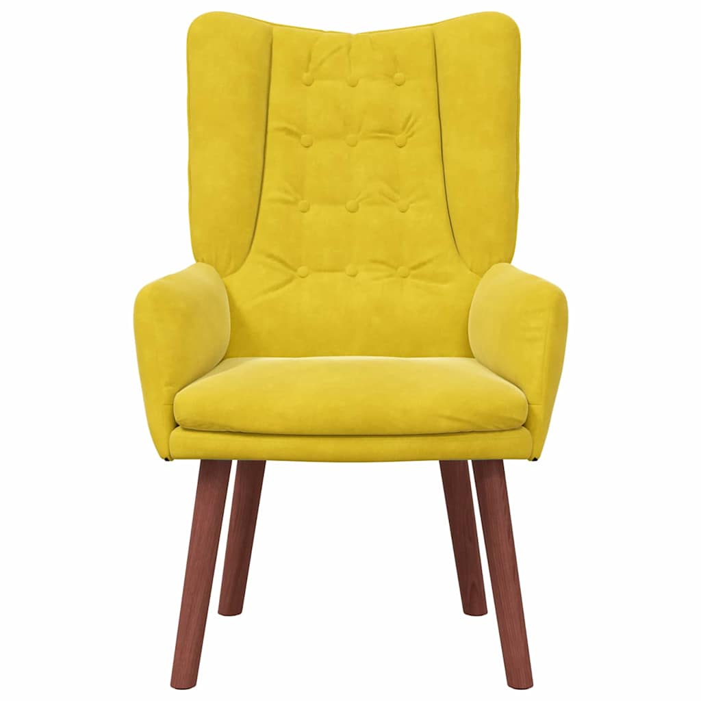 Relaxing Chair Yellow 63 x 67 x 94 cm Velvet