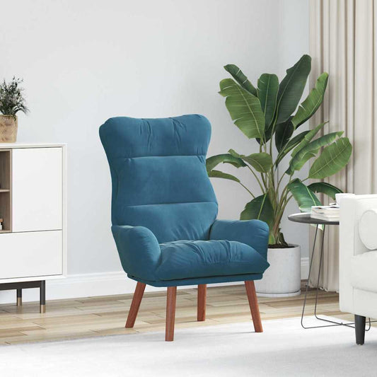 Relaxing Chair Blue 69 x 74 x 93 cm Velvet