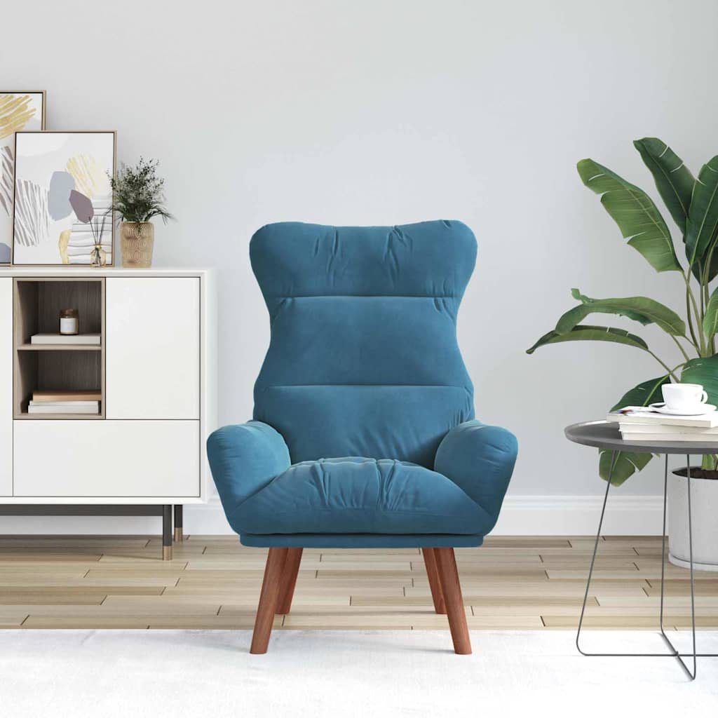 Relaxing Chair Blue 69 x 74 x 93 cm Velvet