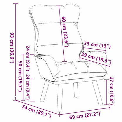 Relaxing Chair Blue 69 x 74 x 93 cm Velvet