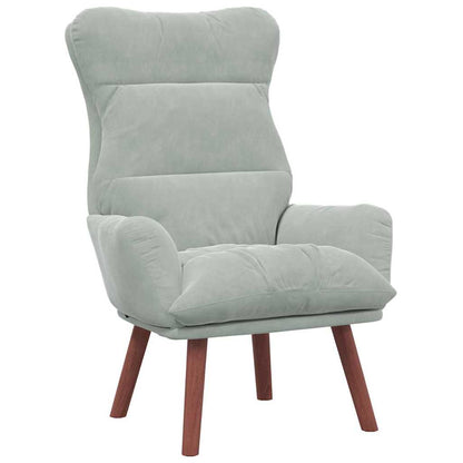 Relaxing Chair Light grey 69 x 74 x 93 cm Velvet