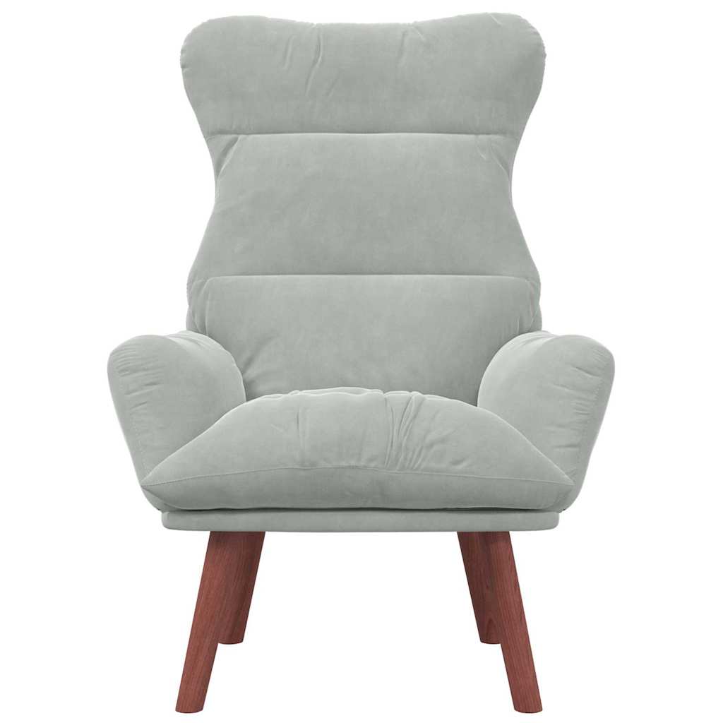 Relaxing Chair Light grey 69 x 74 x 93 cm Velvet