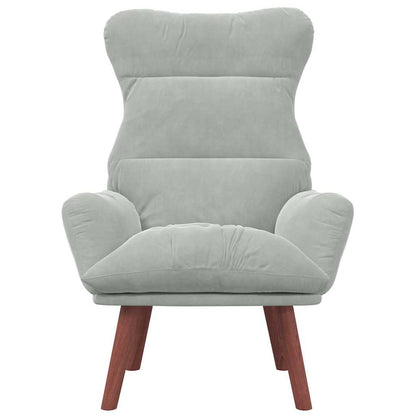 Relaxing Chair Light grey 69 x 74 x 93 cm Velvet