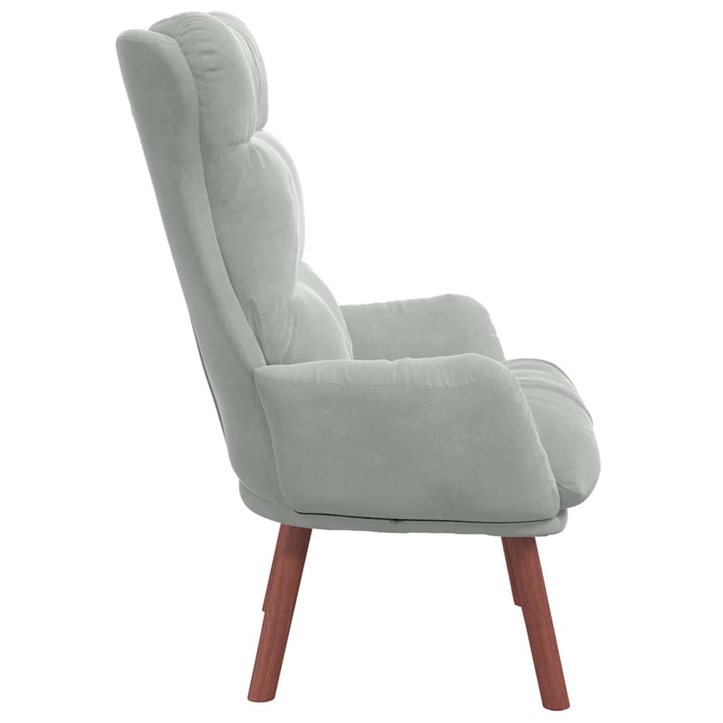 Relaxing Chair Light grey 69 x 74 x 93 cm Velvet