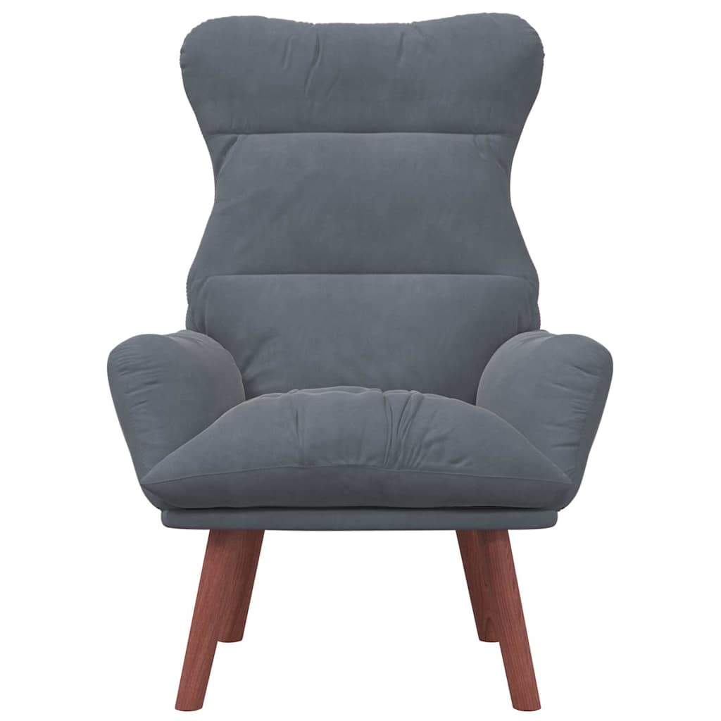 Relaxing Chair Dark grey 69 x 74 x 93 cm Velvet