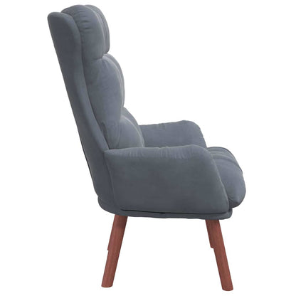Relaxing Chair Dark grey 69 x 74 x 93 cm Velvet