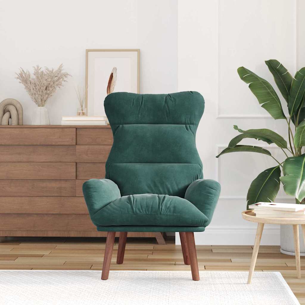 Relaxing Chair Dark green 69 x 74 x 93 cm Velvet