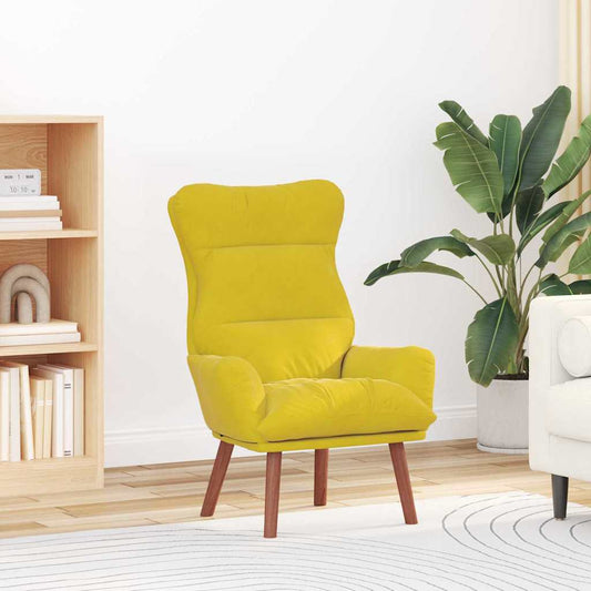 Relaxing Chair Yellow 69 x 74 x 93 cm Velvet