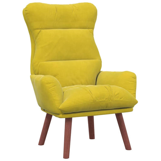 Relaxing Chair Yellow 69 x 74 x 93 cm Velvet