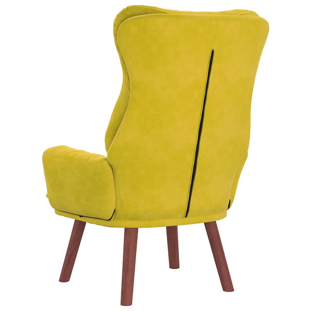 Relaxing Chair Yellow 69 x 74 x 93 cm Velvet