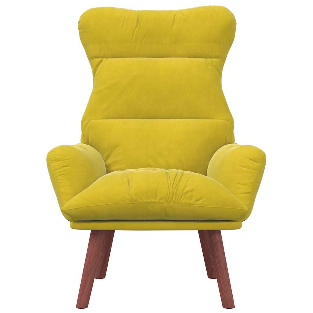 Relaxing Chair Yellow 69 x 74 x 93 cm Velvet