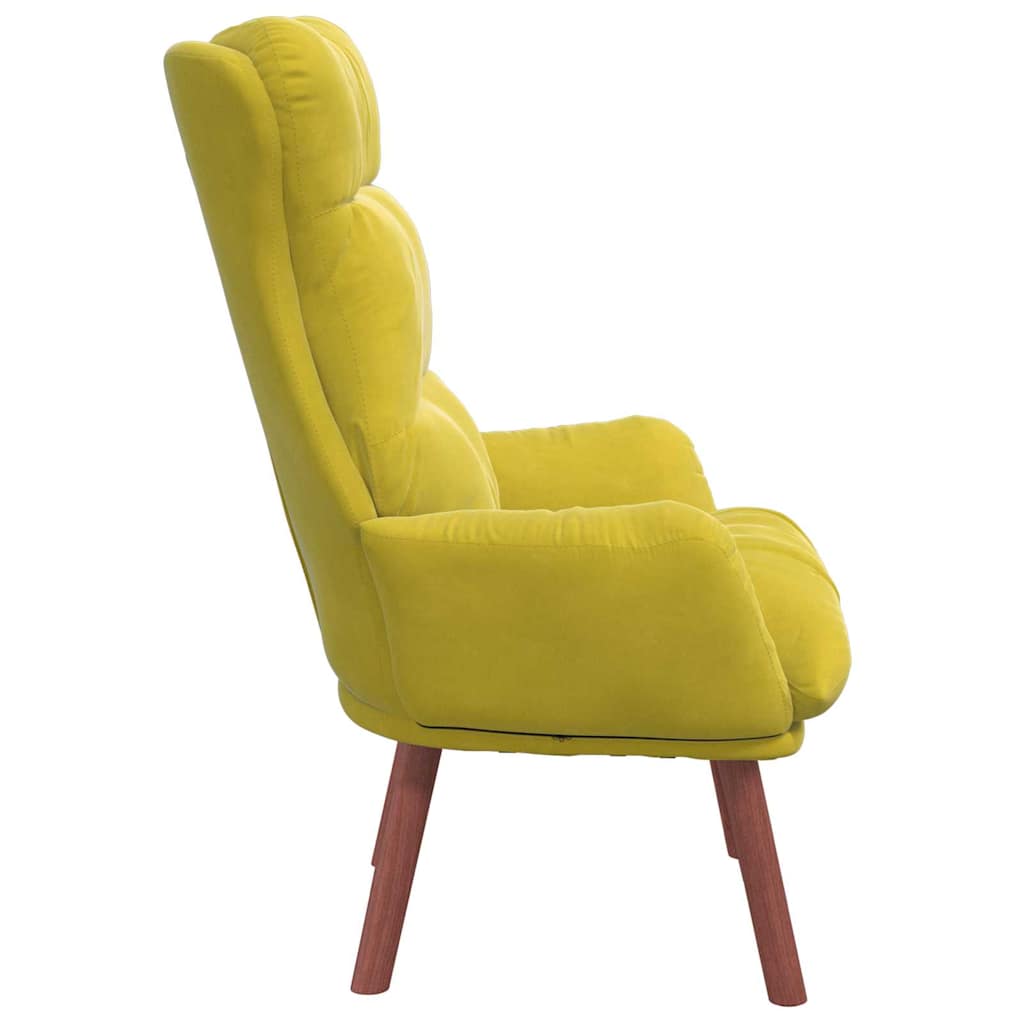 Relaxing Chair Yellow 69 x 74 x 93 cm Velvet