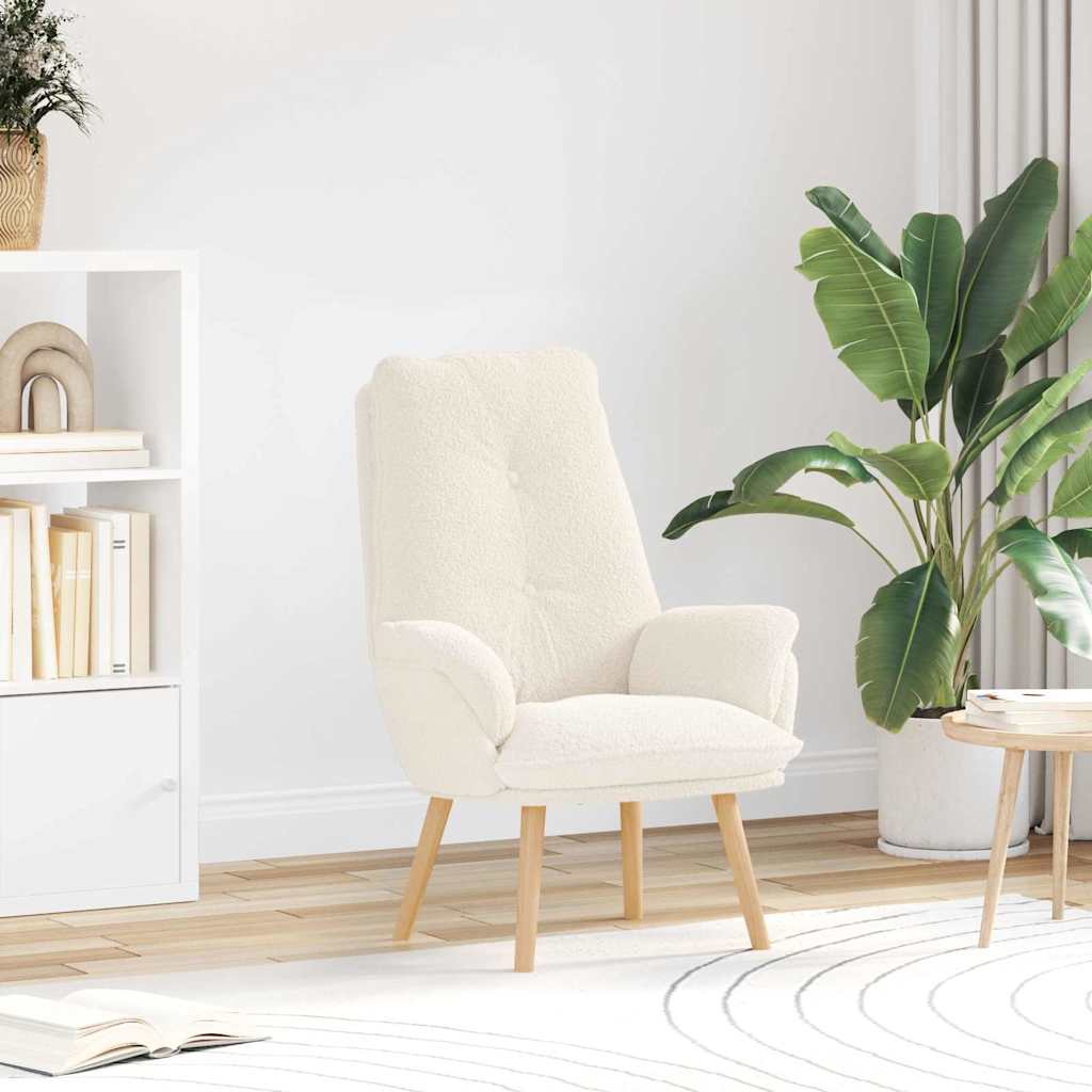 Relaxing Chair Cream 69 x 74 x 93 cm Fabric