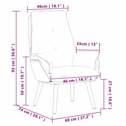 Relaxing Chair Wine red 69 x 74 x 93 cm Fabric