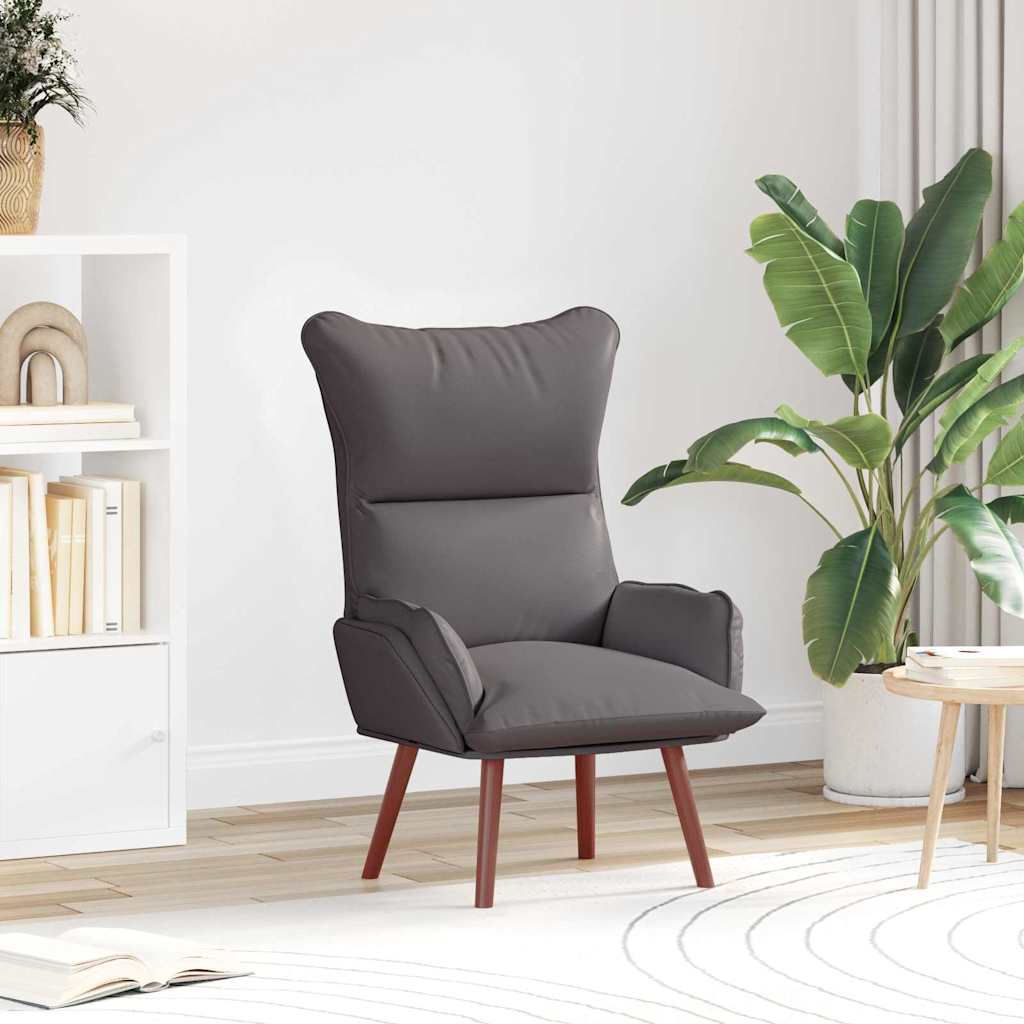 Relaxing Chair Grey 69 x 74 x 93 cm Faux leather