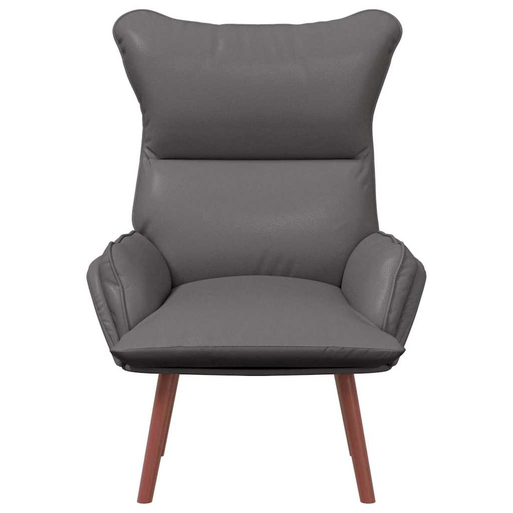 Relaxing Chair Grey 69 x 74 x 93 cm Faux leather