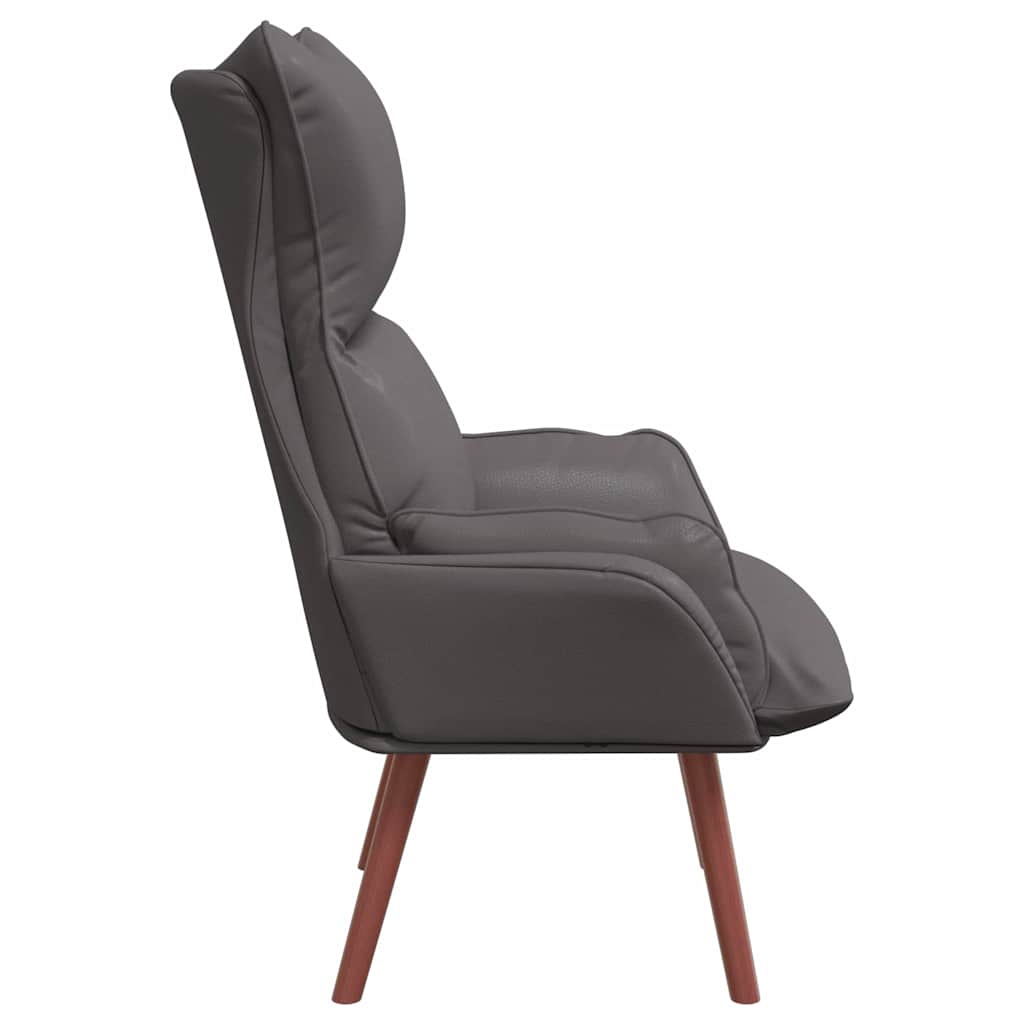 Relaxing Chair Grey 69 x 74 x 93 cm Faux leather