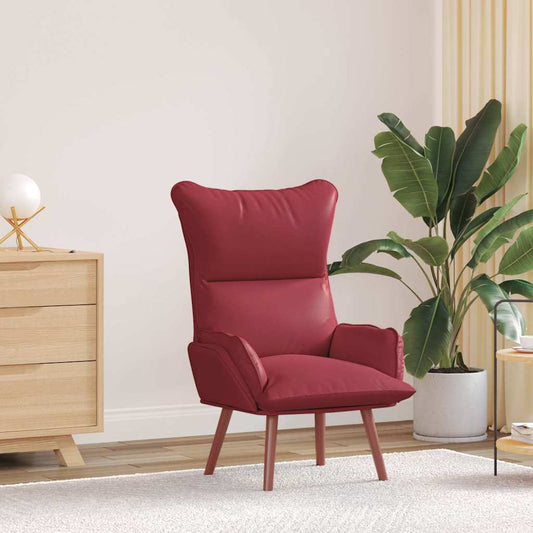 Relaxing Chair Wine red 69 x 74 x 93 cm Faux leather