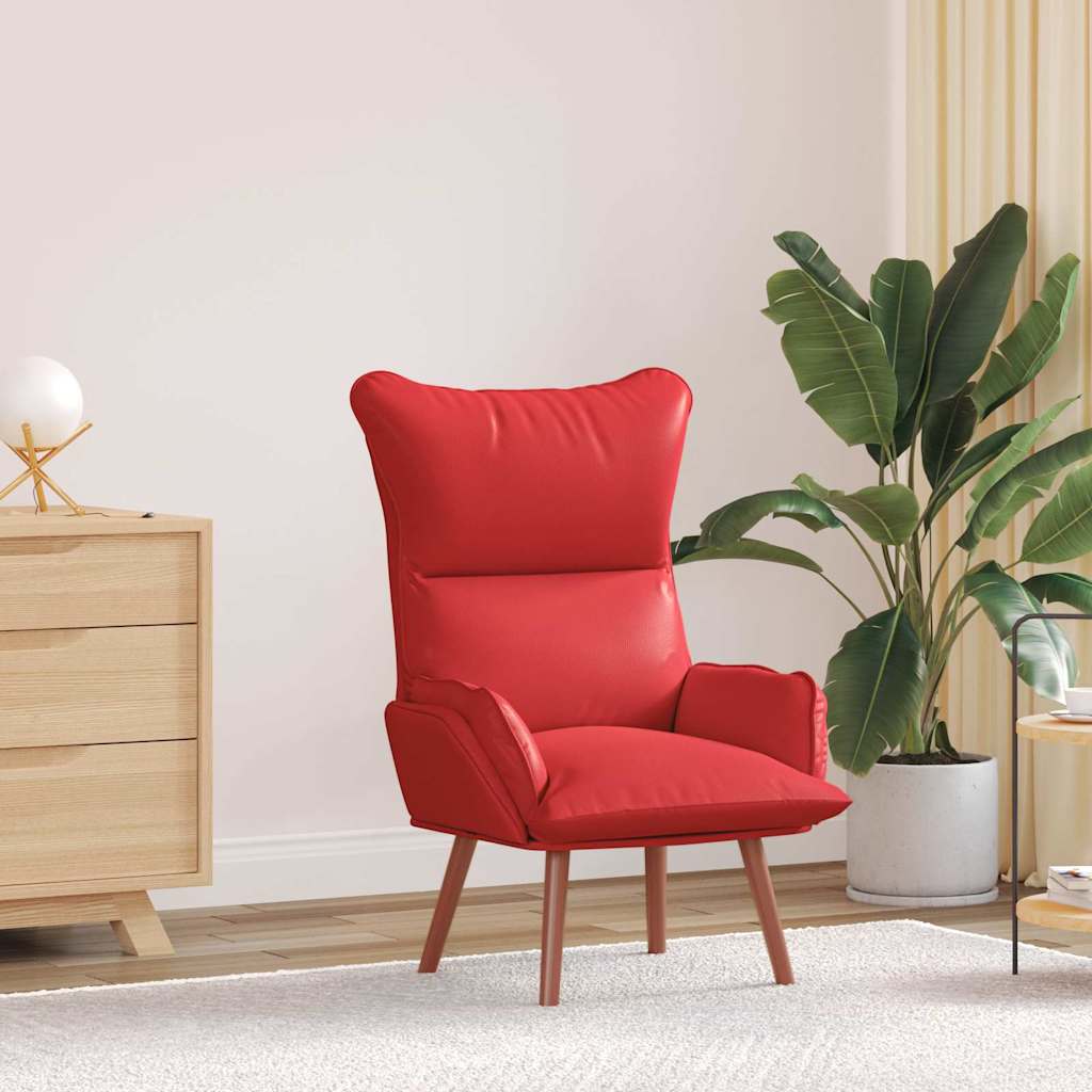 Relaxing Chair Red 69 x 74 x 93 cm Faux leather