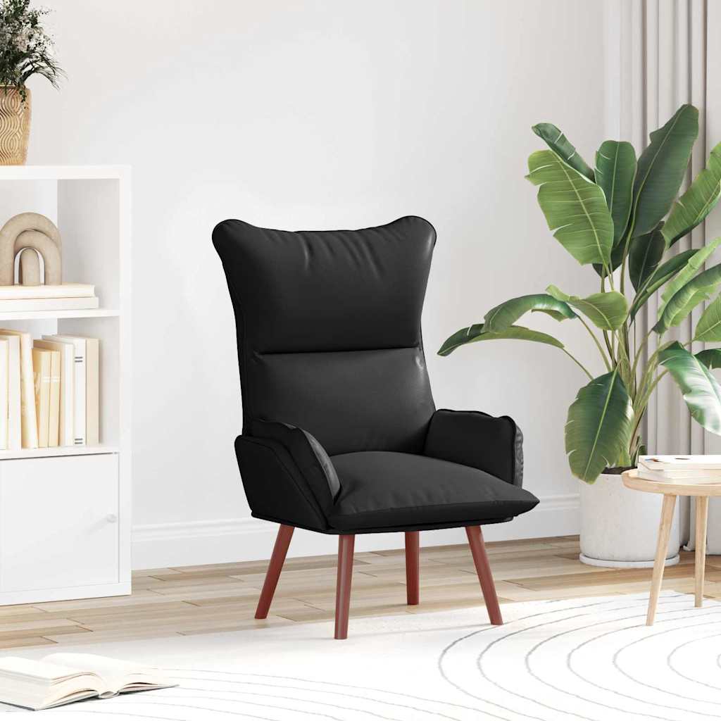 Relaxing Chair Black 69 x 74 x 93 cm Faux leather