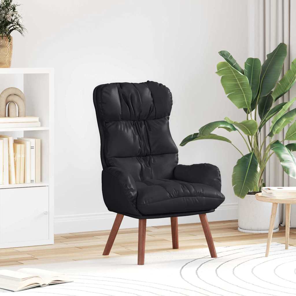 Relaxing Chair Black 69 x 74 x 93 cm Faux leather