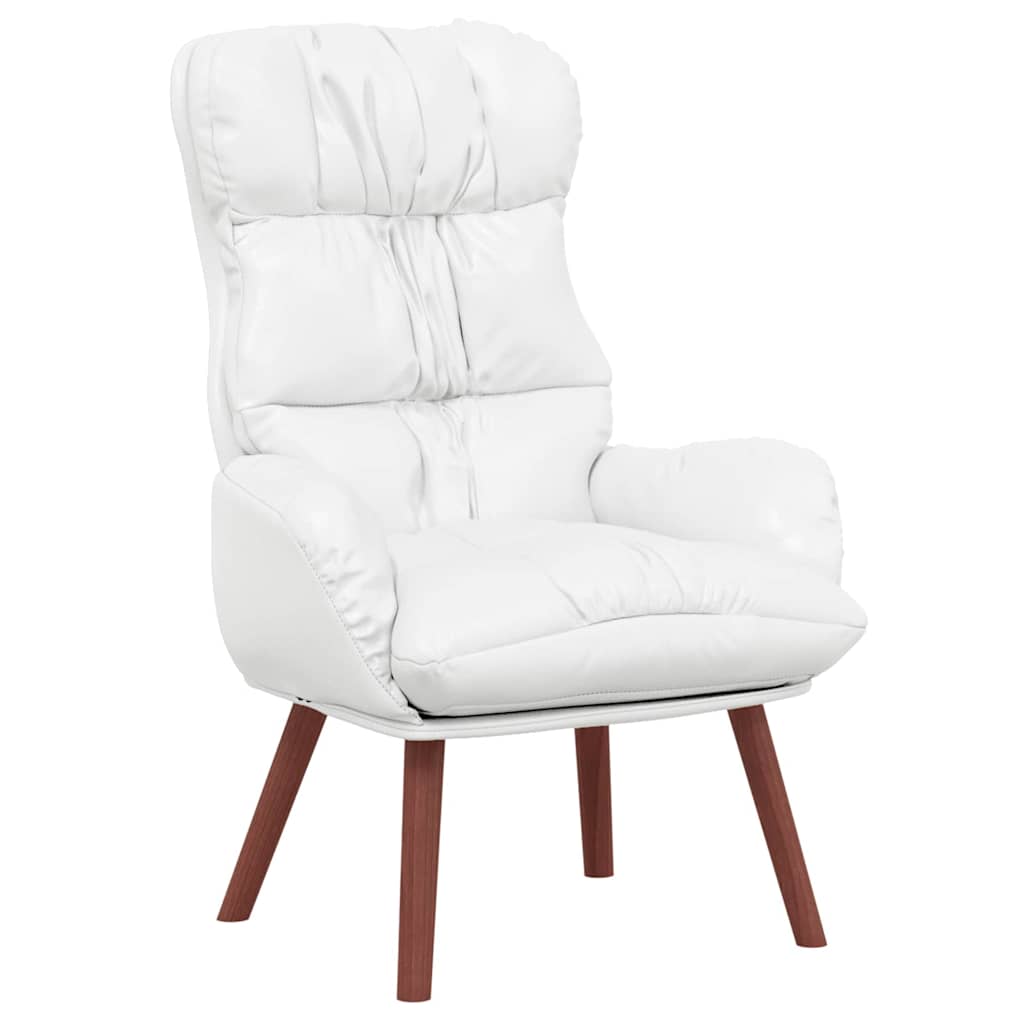 Relaxing Chair White 69 x 74 x 93 cm Faux leather