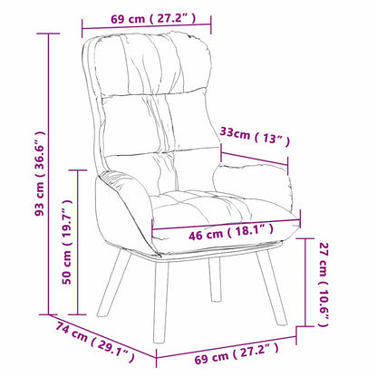Relaxing Chair White 69 x 74 x 93 cm Faux leather