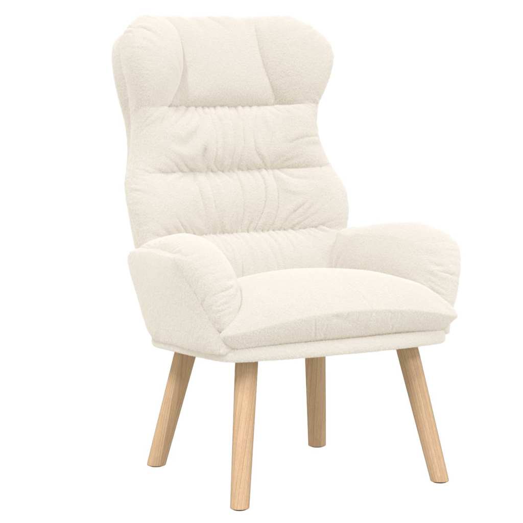 Relaxing Chair Cream 69 x 74 x 93 cm Fabric
