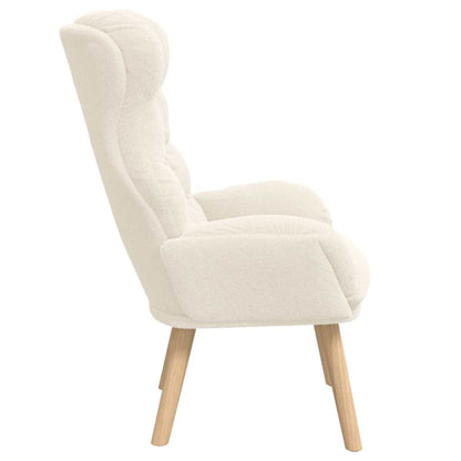 Relaxing Chair Cream 69 x 74 x 93 cm Fabric