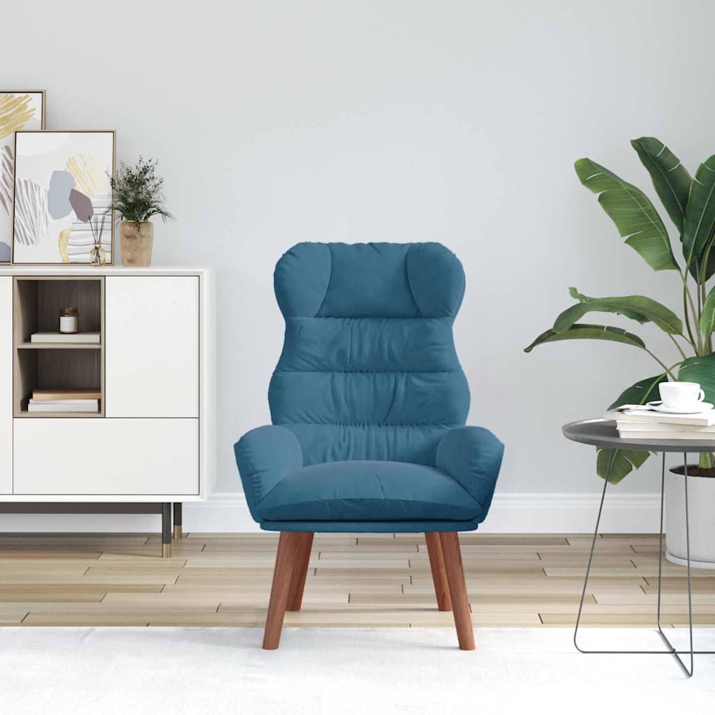 Relaxing Chair Blue 69 x 74 x 93 cm Velvet