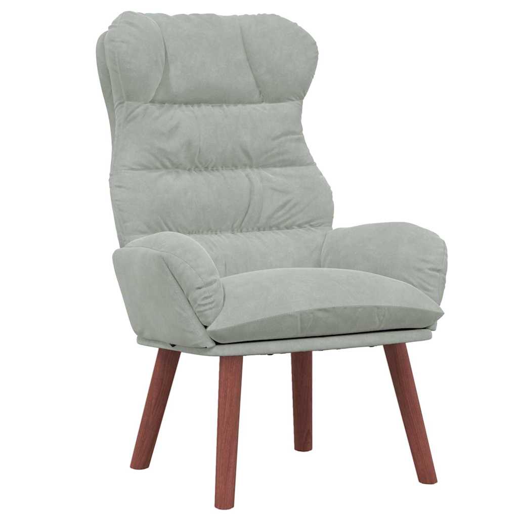 Relaxing Chair Light grey 69 x 74 x 93 cm Velvet