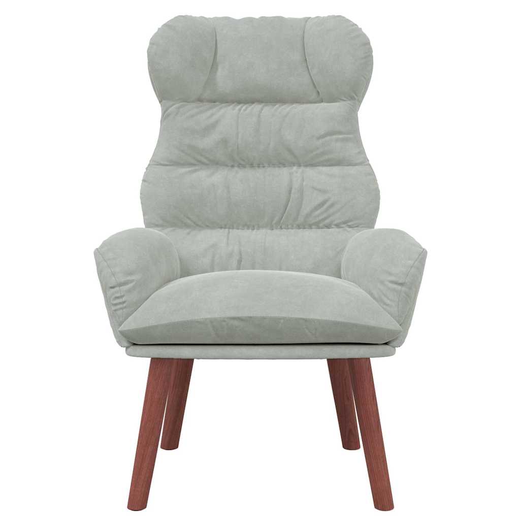 Relaxing Chair Light grey 69 x 74 x 93 cm Velvet