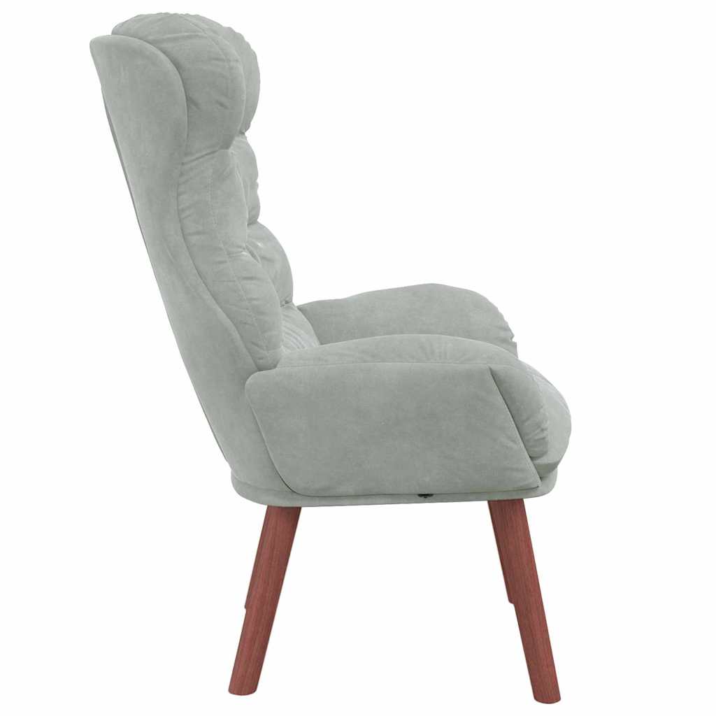 Relaxing Chair Light grey 69 x 74 x 93 cm Velvet