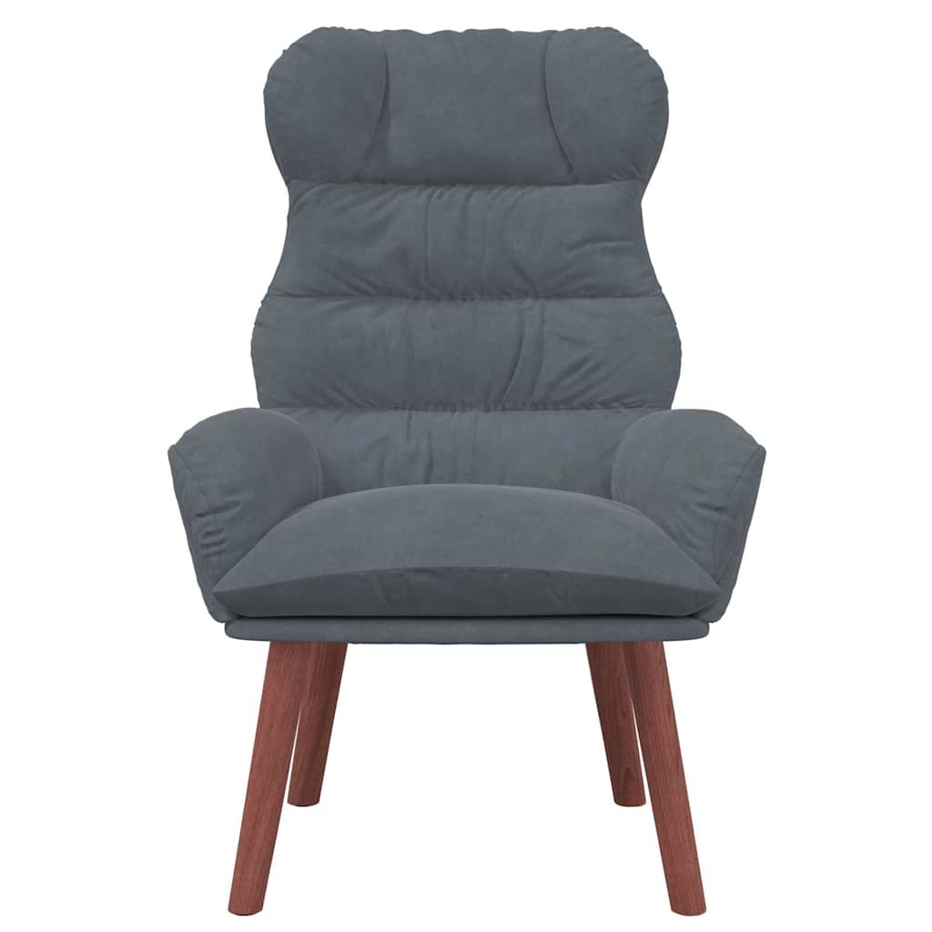 Relaxing Chair Dark grey 69 x 74 x 93 cm Velvet