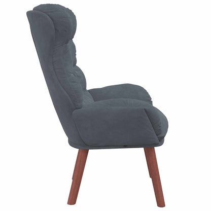 Relaxing Chair Dark grey 69 x 74 x 93 cm Velvet
