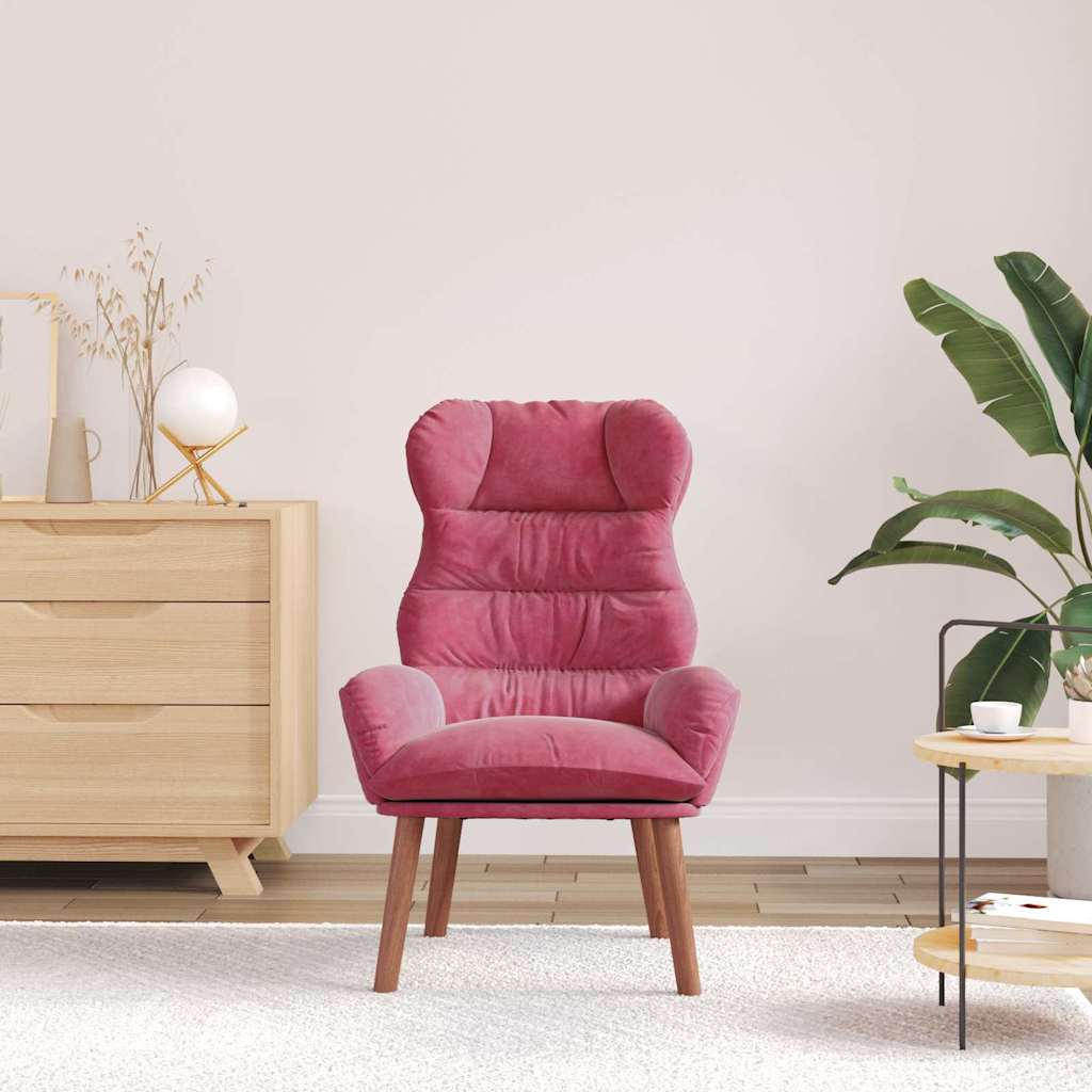 Relaxing Chair Wine red 69 x 74 x 93 cm Velvet