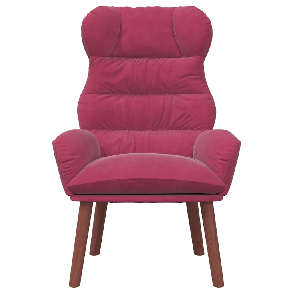 Relaxing Chair Wine red 69 x 74 x 93 cm Velvet