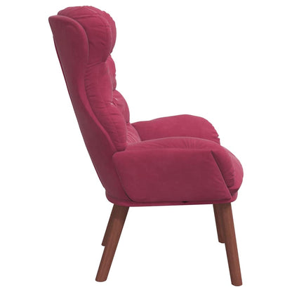 Relaxing Chair Wine red 69 x 74 x 93 cm Velvet