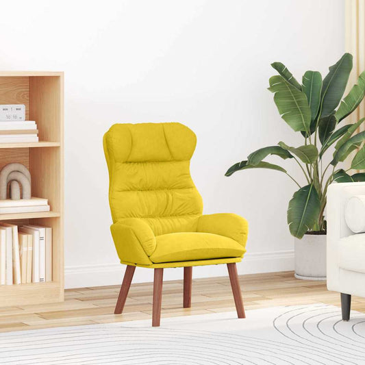 Relaxing Chair Yellow 69 x 74 x 93 cm Velvet