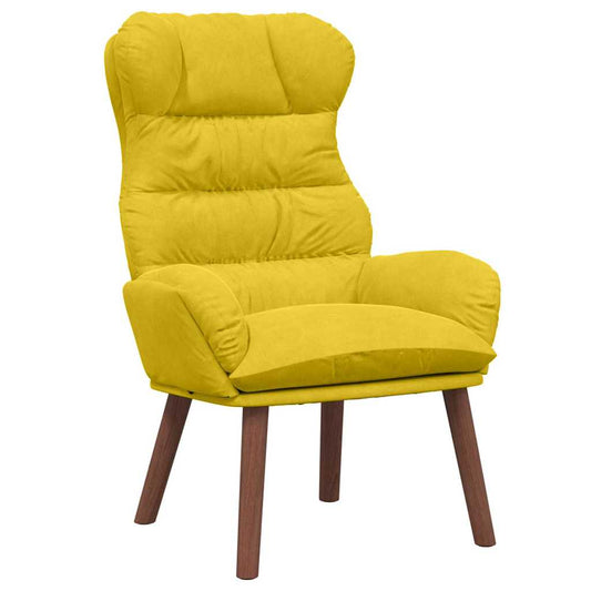 Relaxing Chair Yellow 69 x 74 x 93 cm Velvet