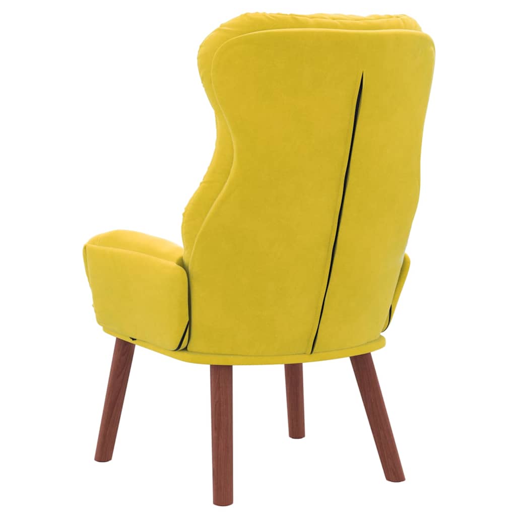 Relaxing Chair Yellow 69 x 74 x 93 cm Velvet