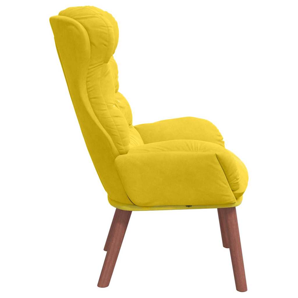 Relaxing Chair Yellow 69 x 74 x 93 cm Velvet