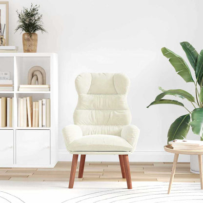 Relaxing Chair Cream 69 x 74 x 93 cm Velvet