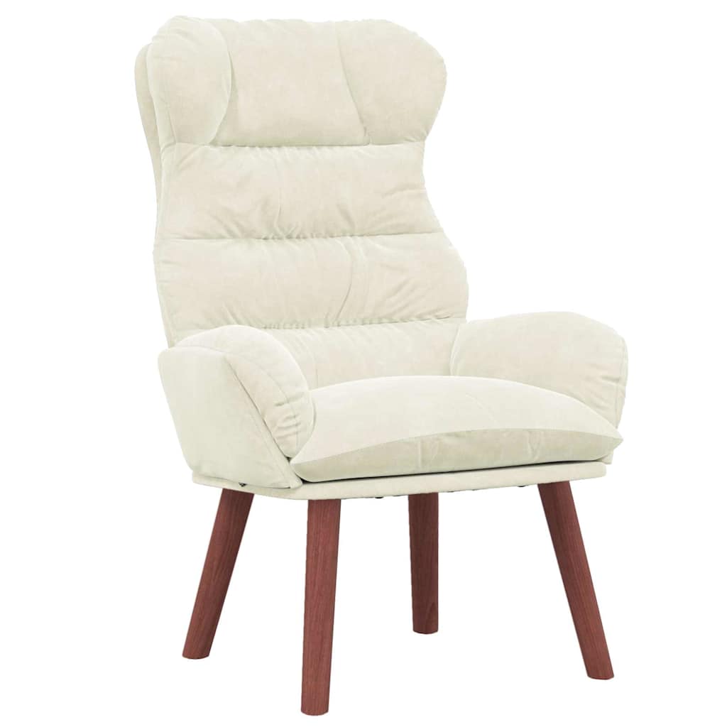 Relaxing Chair Cream 69 x 74 x 93 cm Velvet