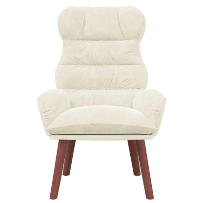 Relaxing Chair Cream 69 x 74 x 93 cm Velvet