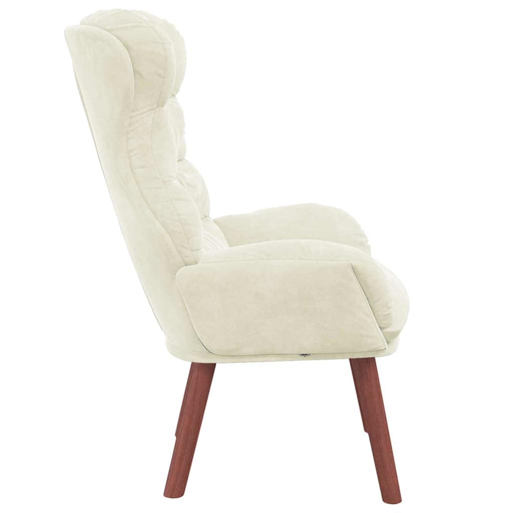 Relaxing Chair Cream 69 x 74 x 93 cm Velvet