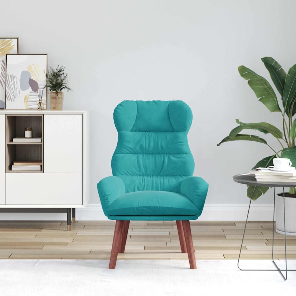Relaxing Chair Turquoise 69 x 74 x 93 cm Velvet