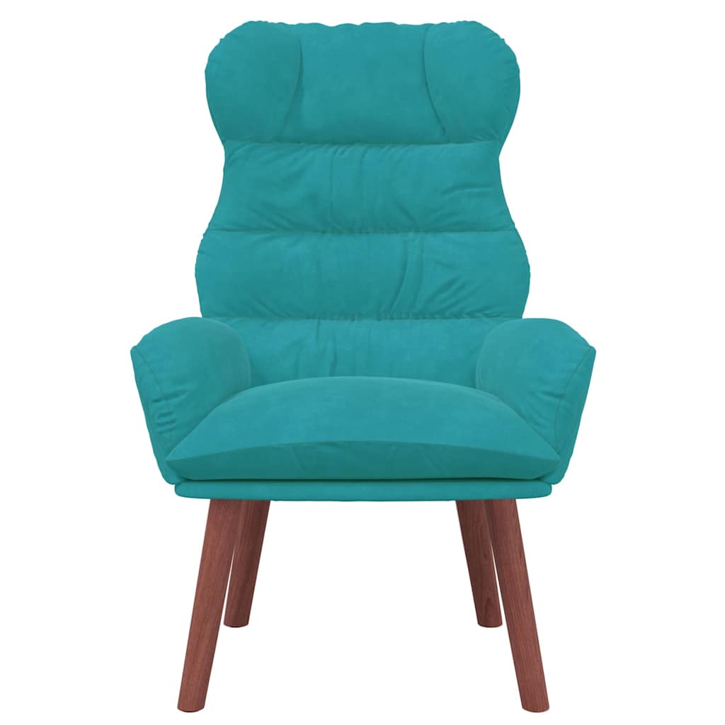 Relaxing Chair Turquoise 69 x 74 x 93 cm Velvet