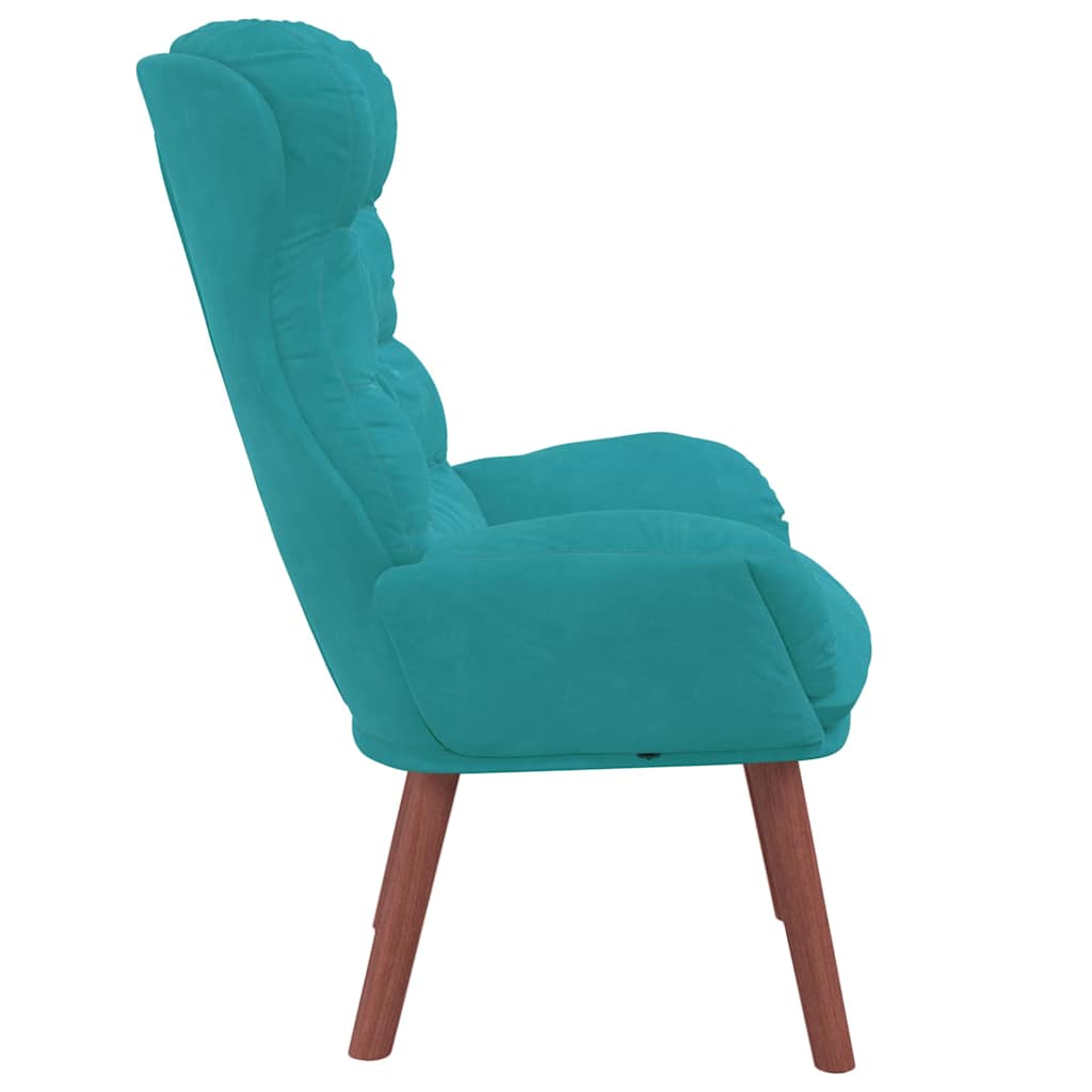 Relaxing Chair Turquoise 69 x 74 x 93 cm Velvet