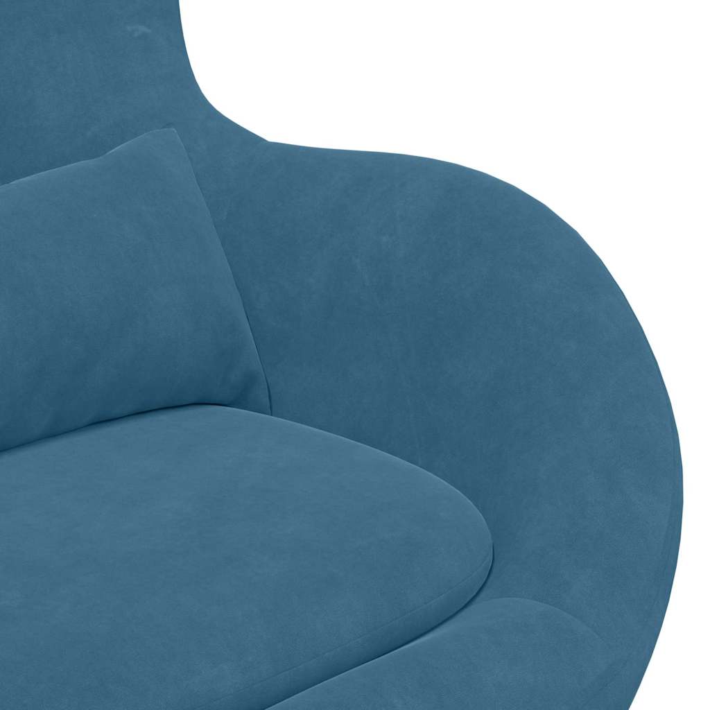 Egg Chair Blue 63 x 73 x 90 cm Velvet